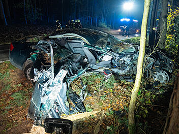 Oberhaid: 18-J&auml;hriger prallt mit Auto gegen Baum