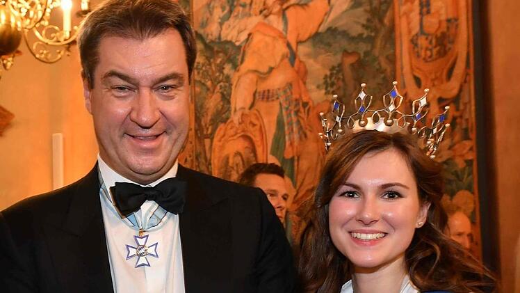 Sonja Wagner beim Neujahresempfang mit Ministerpräsident Markus Söder. Foto: Rolf Poss