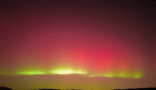 Polarlicht &uuml;ber Sachsen bei Ansbach