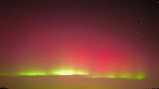 Polarlicht &uuml;ber Sachsen bei Ansbach