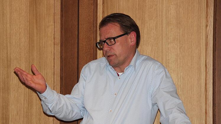 Der Coburger FDP-Vorsitzende Michael Zimmermann bei seiner Rede am politischen Aschermittwoch.Oliver Schmidt
