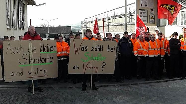 Demo bei Schaeffler in Elfershausen. Foto: Heike Beudert