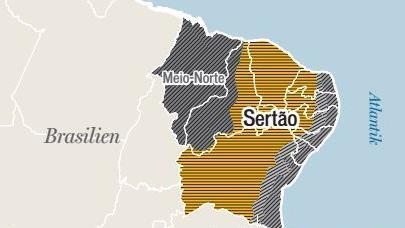 Der Sertão ist eine halbwüstenartige Landschaft in Brasilien. Viele junge Menschen sehen keine Perspektiven und verlassen ihre Heimat. Grafik: Franziska Schäfer