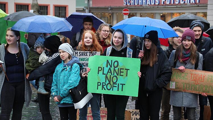 Rund 200 Schüler nahmen am Freitag an der zweiten "Fridays for Future"-Demonstration in Coburg teil.Oliver Schmidt
