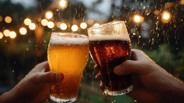 Wetter, Bier, Anstoßen, Regen, Sandkerwa