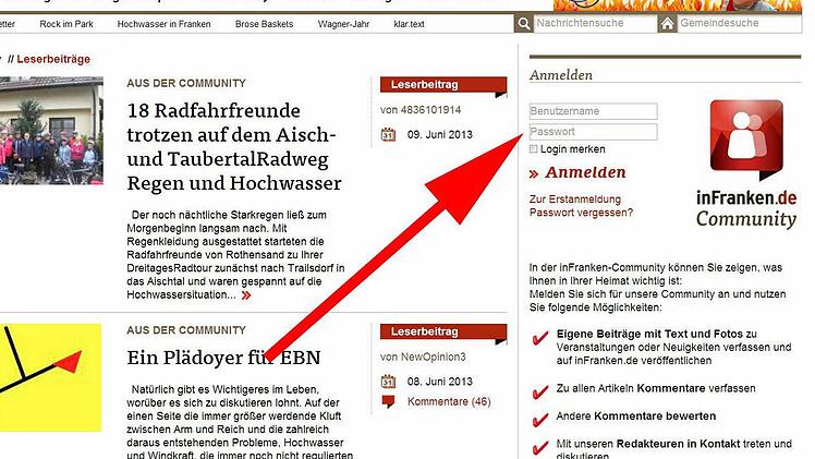 Auf der Seite http://www.infranken.de/community/leserbeitraege/ können Sie sich anmelden, um einen Leserbeitrag zu verfassen.