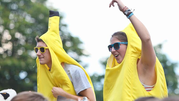 Zwei Bananen rocken im Park.