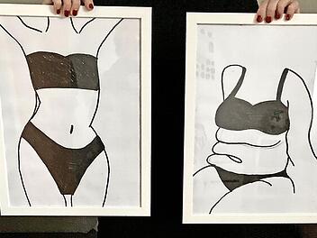 Stefanie zeichnet gern und viel. Die beiden Körperansichten hängen bei ihr im Wohnzimmer an der Wand.