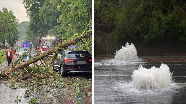 Intensive Gewitter &uuml;ber Franken - Eins&auml;tze und Regionen im &Uuml;berblick