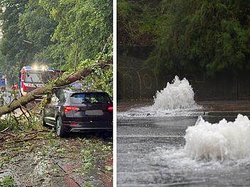 Intensive Gewitter &uuml;ber Franken - Eins&auml;tze und Regionen im &Uuml;berblick