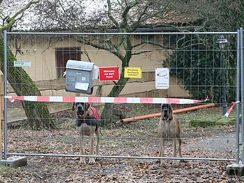 Kein Durchkommen: Es ist rechtlich unstrittig, dass der Weg durch die Weidenmühle als Privatgrund gesperrt werden kann. Deshalb überlegt Bürgermeister Rolf Rosenbauer, ob eine neue Brücke über die Itz eine Verbindung zwischen Scherneck und Untersiemau ermöglichen könnte. Foto: Michael Stelzner