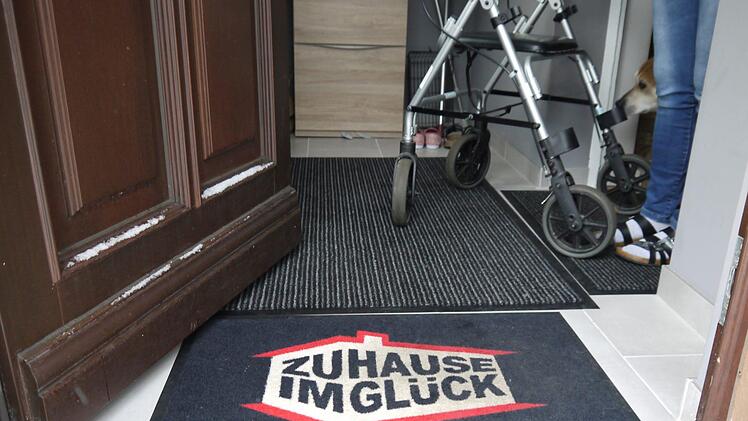Die Fußmatte mit dem Logo der Sendung fällt sofort ins Auge. Foto: Rebecca Vogt