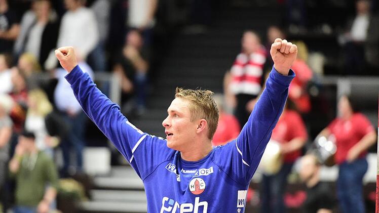 HSC-Bad-Neustadt-Torwart Nick Weber (im Bild) ebnete mit seinen 18 Paraden den Weg zum ersten Sieg seiner Mannschaft seit fast zwei Monaten. Anand Anders