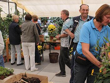 Bei der Pflanzentauschbörse findet jeder, was er sucht. Foto: Heike Beudert
