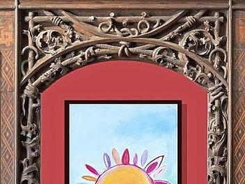 Das Bild einer Teilnehmerin zum Thema "Mein innerer Garten" - virtuell in die Kunstsammlungengehängt  Fotomontage: Claudia Dedden