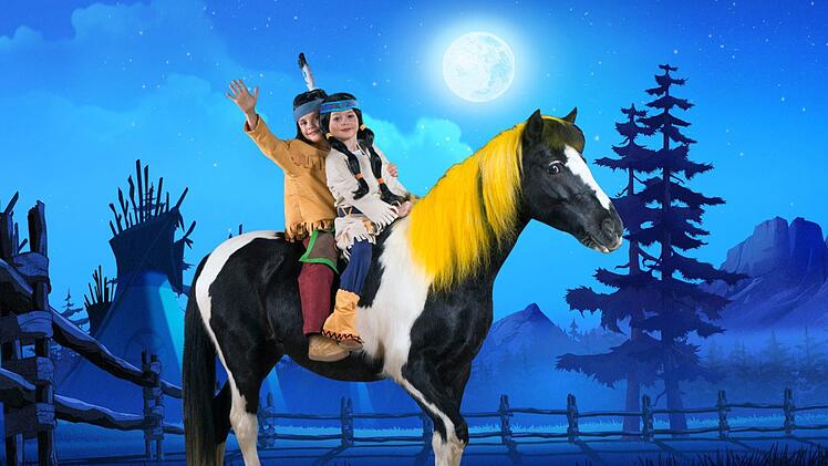 Yakari und Regenbogen freuen sich schon auf ihren Auftritt in Bamberg.  Foto: Wille Entertainment