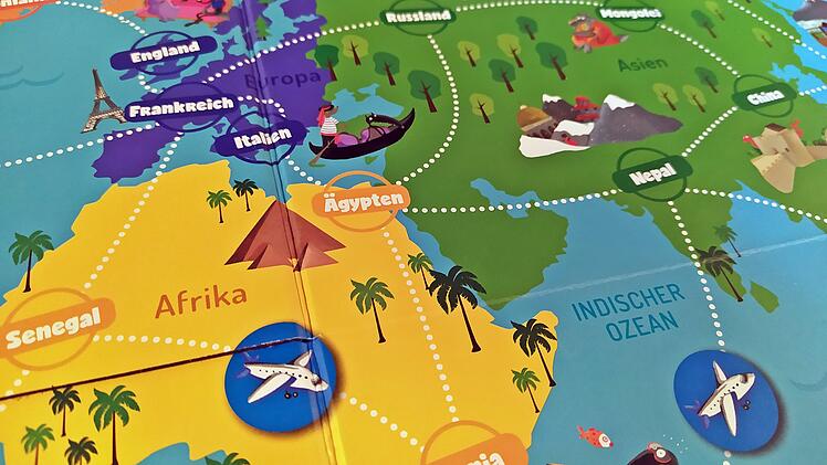 Reise um die Welt mit Wolf - Rezension des Postkarten-Brettspiels für Kinder