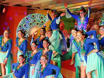 In aufwändig geschneiderten Kostümen präsentierte sich die Münnerstädter Garde. Fotos: Dieter Britz