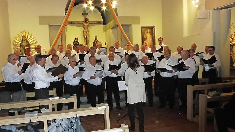 Die drei Gesangvereine Johannisthal, Oberlangenstadt und Schmölz unter der Chorleitung von Agnes Kauffer konnten beim Patronatsfest in Küps für eindrucksvolle Stimmung sorgen. Foto: Dieter Wolf