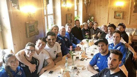 Im Restaurant "Bei Peppo" in Ebern-Sandhof war am Samstag die italienische Rodel-Nationalmannschaft zu Gast. Foto: privat