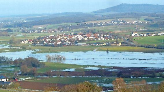 Blick in den überschwemmten Itzgrund