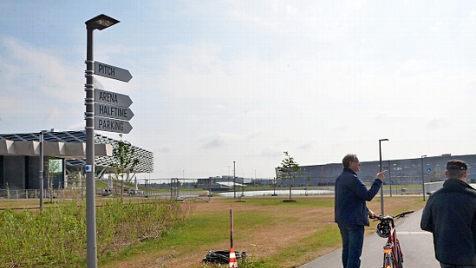 Hier beginnt der Adidas-Radweg. Die Strecke ist eine der kürzesten Verbindungen nach Erlangen und ist öffentlich nutzbar.