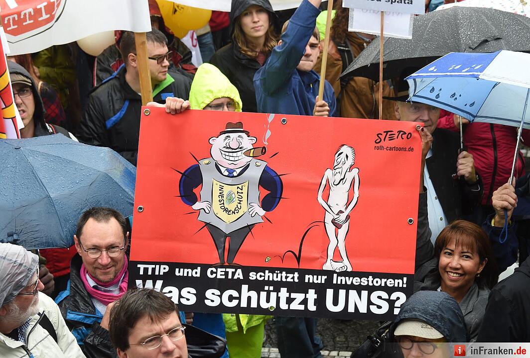 Demonstration gegen die Handelsabkommen