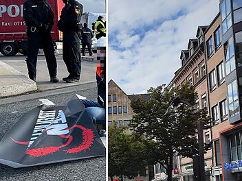 Nürnberg: Klima-Aktivisten bekleben Bankfilialen Nürnberg: Klima-Aktivisten bekleben Bankfilialen