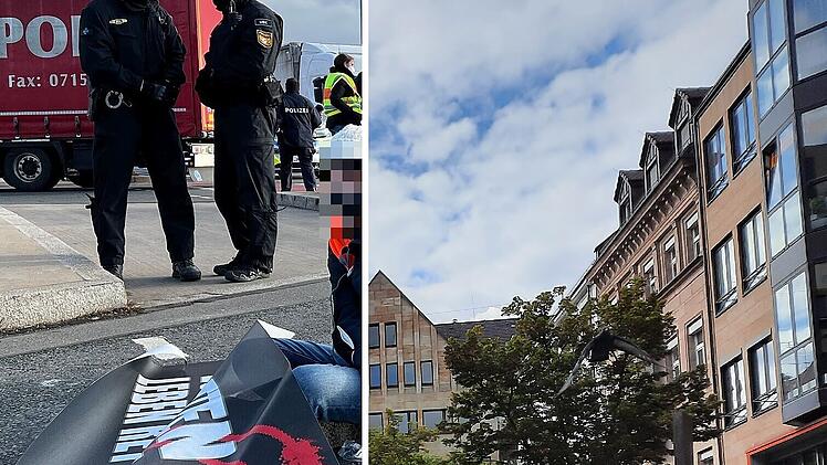 Nürnberg: Klima-Aktivisten bekleben Bankfilialen