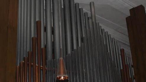 Die mächtige Steinmeyer-Orgel aus dem Jahr 1951 .