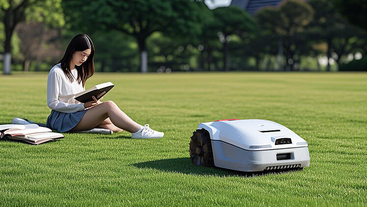 Der Mähroboter Goat Bot Unicut übernimmt das Rasenmähen vollautomatisch und sorgt für einen stets gepflegten Garten.