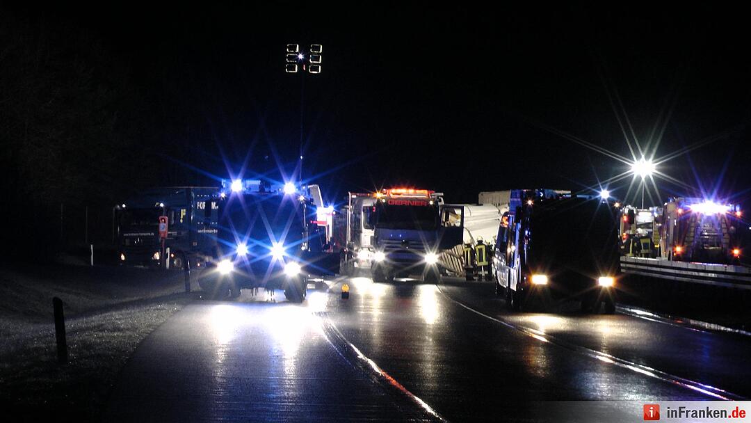 Lkw-Kollision auf A7 bei Wasserlosen