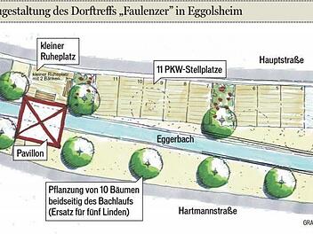Die geplante Neugestaltung am Dorftreff "Faulenzer" in Eggolsheim