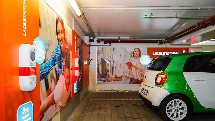 In Bamberg entstehen etliche neue Ladesäulen, wie hier  in der Tiefgarage der Konzert- und Kongresshalle.Foto: Matthias Hoch