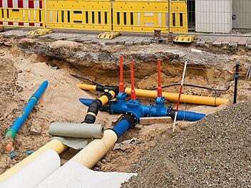 Gasleck, Gasleitung, Erdgas, Energieversorgung, Sanierungsarbeiten, Gas- und Wasserversorgung, Baustelle, Bauarbeiten, Sperrung