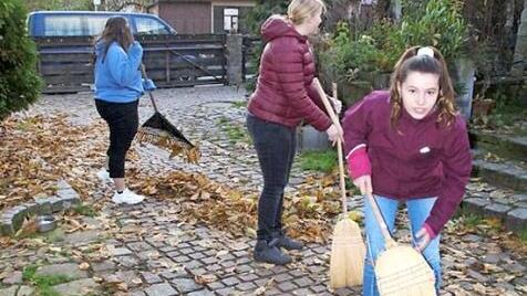 Die Herzogenauracher Schülerinnen waren im Tierheim in Oberndorf begeistert bei der Sache. Foto: Realschule
