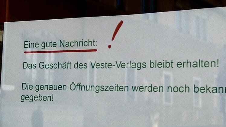 Der Veste Verlag in Coburg ist nun doch auch in Zukunft durch ein Ladengeschäft in der Innenstadt vertreten.Foto: Jochen Berger
