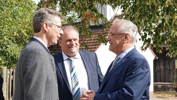 Generalsekretär Markus Blume, Landtagsabgeordneter Walter Nussel und Innenminister Herrmann