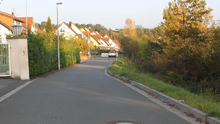 Kein Licht am Ende der Kellerstraße: Irgendwo zwischen Laternenpfahl und Warnschild verläuft die Grenze zwischen der Ausbau- und der Erschließungsstrecke. Foto: Hans Kurz