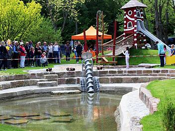 Der neue Wasserspielplatz in der Schützenstraße. Werner Vogel