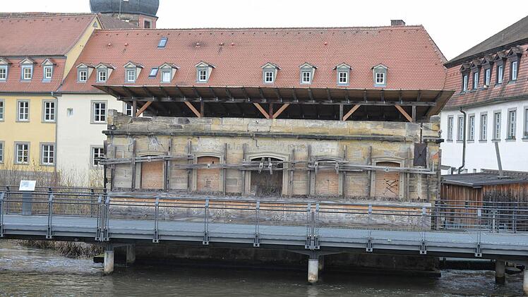 Blick von der Bischofsmühlbrücke auf die Sterzersmühle. Dahinter erhebt sich der Turm von Schloss Geyerswörth. Foto: Ronald Rinklef