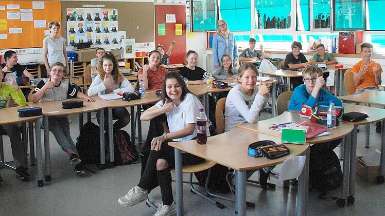 Die 6. Klasse der Grund- und Hauptschule Bad Rodach war begeistert von den Methoden der Lernberaterin Nicole Kollarsch.  Foto: Christiane Lehmann