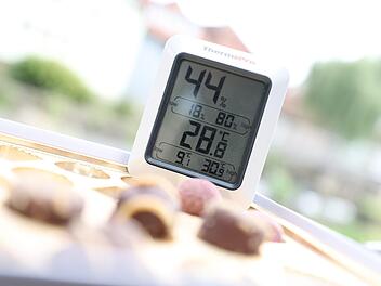 Mit knapp an die 30 Grad waren die Außentemperaturen in Kronach zwischenzeitlich fast ein wenig milder als in den vergangenen Tagen - um Pralinen zu versenden oder sie ins Regal zu stellen, ist es trotzdem noch deutlich zu heiß. Foto: Marian Hamacher