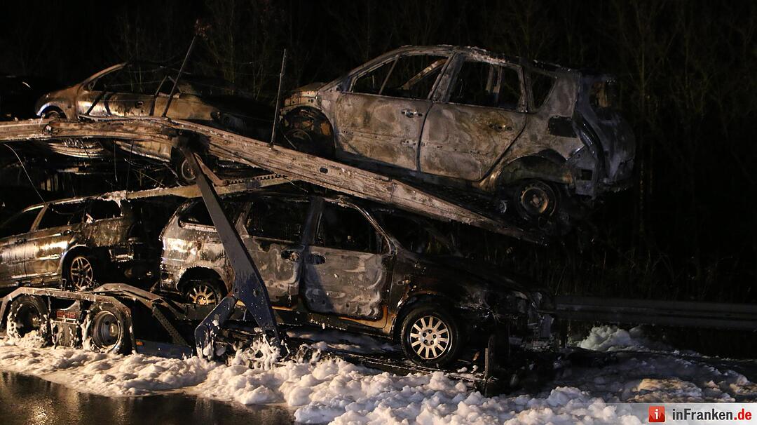 Lkw fängt auf A6 bei Herriden Feuer