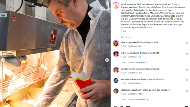 Markus S&ouml;der mit Besuch in Deutschland-Zentrale von McDonald's