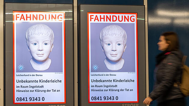 Digitales Fahndungsplakat nach Fund von totem Kind
