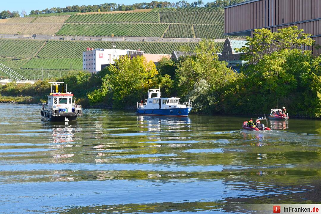 Auto geht im Main in Würzburg unter