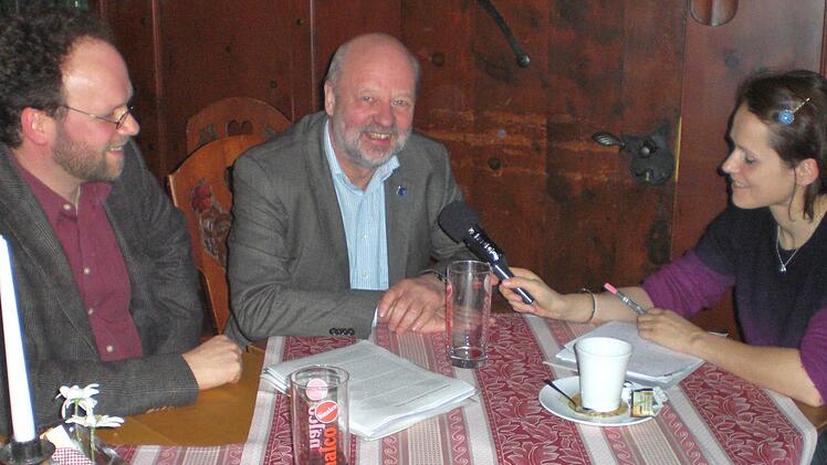 Patrick Friedl (links) ist Direktkandidat der Gr&uuml;nen bei den bayerischen Landtagswahlen 2018. Foto: Franz Barthel
