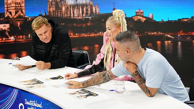 Taff Job: Die DSDS-Juroren Dieter Bohlen, Isi Gl&uuml;ck und Bushido (von links) sind nicht immer einer Meinung.