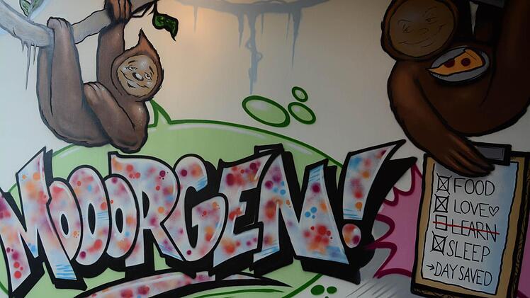 Das fertige Graffiti erstellt von Schülern des Frobenius Gymnasiums an einem Wochenende.Foto: Yvonne Schäfer